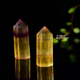 Trụ đá phong thủy vàng Fluorit (Đá tự nhiên)