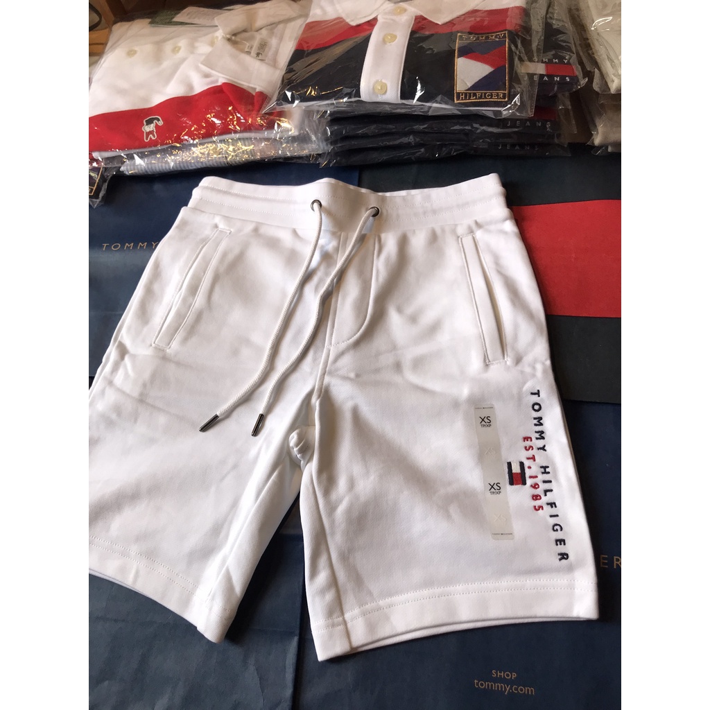Quần Short, Tommy Hilfiger Trắng Trơn 3 Túi, Chính Hãng, Authentic 100%, Tommy Jean, Tommy Hilfiger, Short.