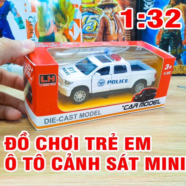 Ô tô cảnh sát mini bằng kim loại có âm thanh cảnh sát và đèn mở được cửa xe