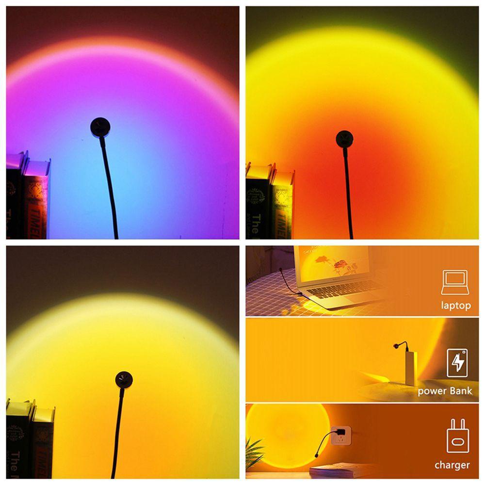 Đèn LED USB Xoay 360 Độ Ánh Sáng Cầu Vồng Chống Nước Trang Trí Nhà Cửa