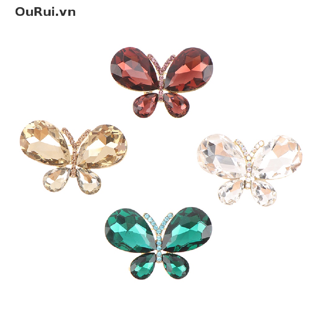 Ghim cài áo hình bướm đính đá pha lê thời trang sành điệu