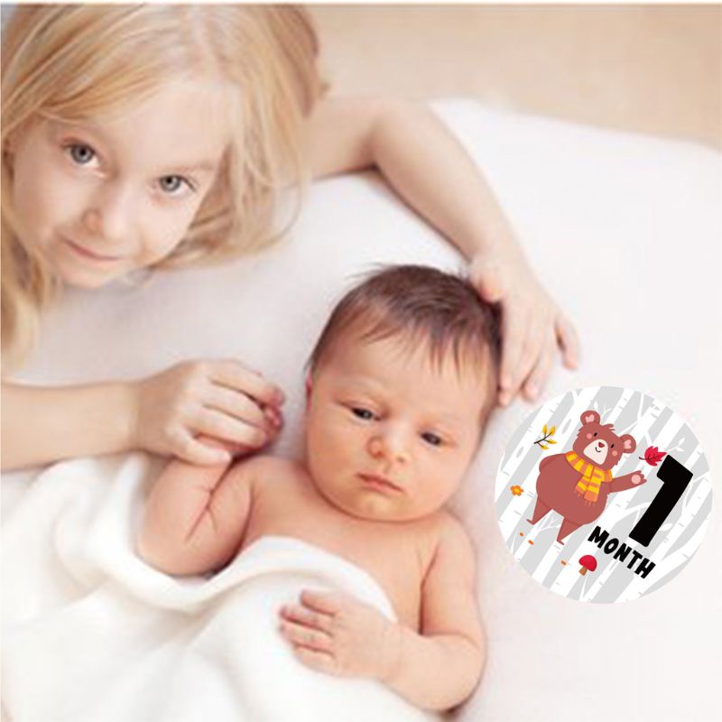 Miếng Dán Đánh Dấu Cột Mốc Phát Triển Theo Tháng Vui Nhộn Cho Mẹ Bầu Và Bé Từ 1 -