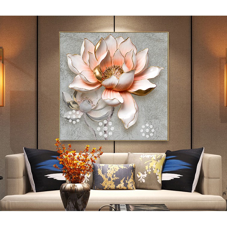 Decal hoa sen đẹp trang trí tường chất liệu cao cấp nhiều kích thước BK_0078_ppks