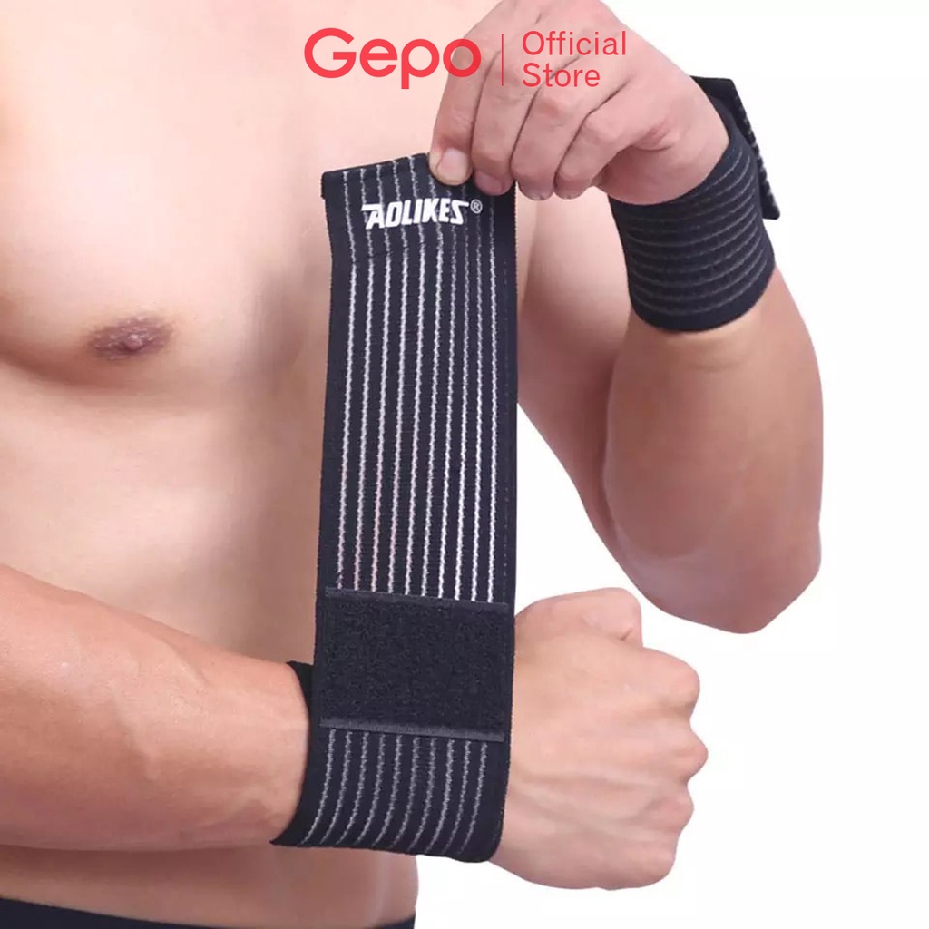 Băng Cuốn Đàn Hồi Bảo Vệ Cổ Tay Chống Trượt Tập Gym, Thể Thao Aolikes A-1526