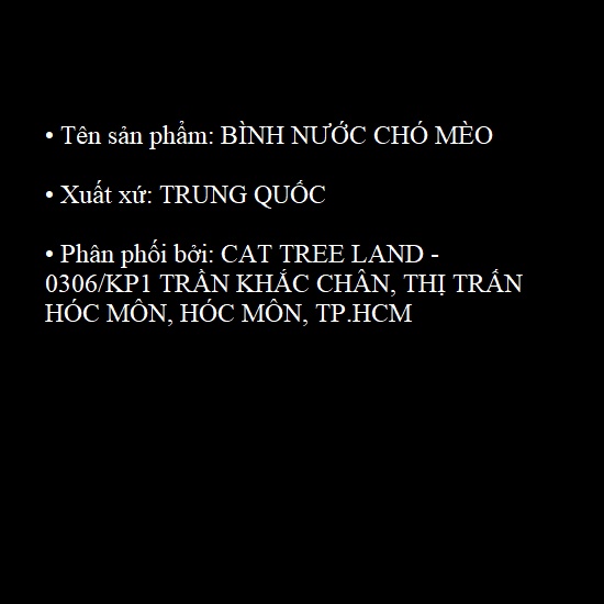 BÌNH NƯỚC CHO CHÓ MÈO, TIỆN LỢI MANG ĐI DẠO, DÃ NGOẠI - BÌNH NƯỚC DU LỊCH CẦM TAY CHO THÚ CƯNG