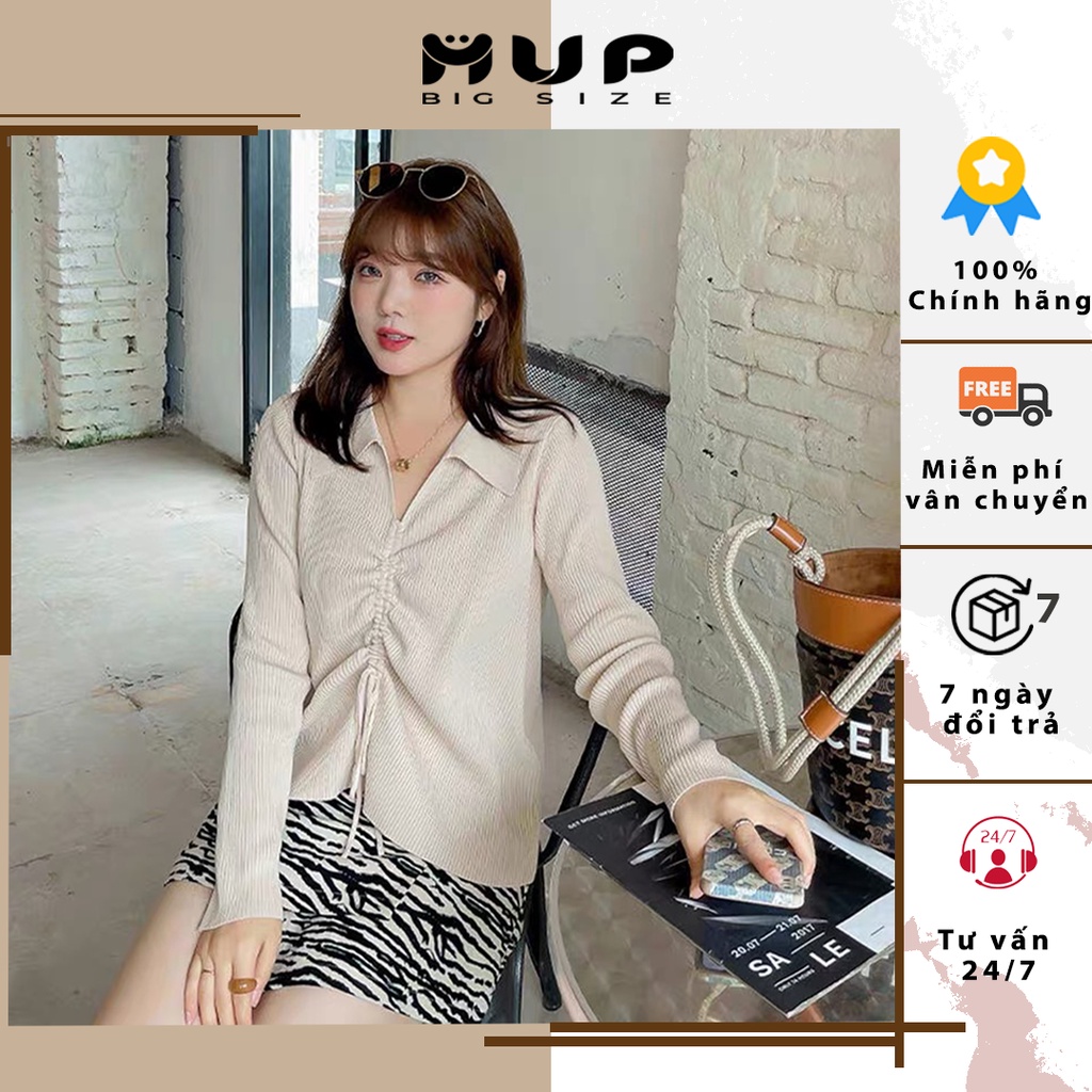 Áo kiểu bigsize nữ tay dài giá rẻ hàn quốc đẹp MUP bigsize AK01