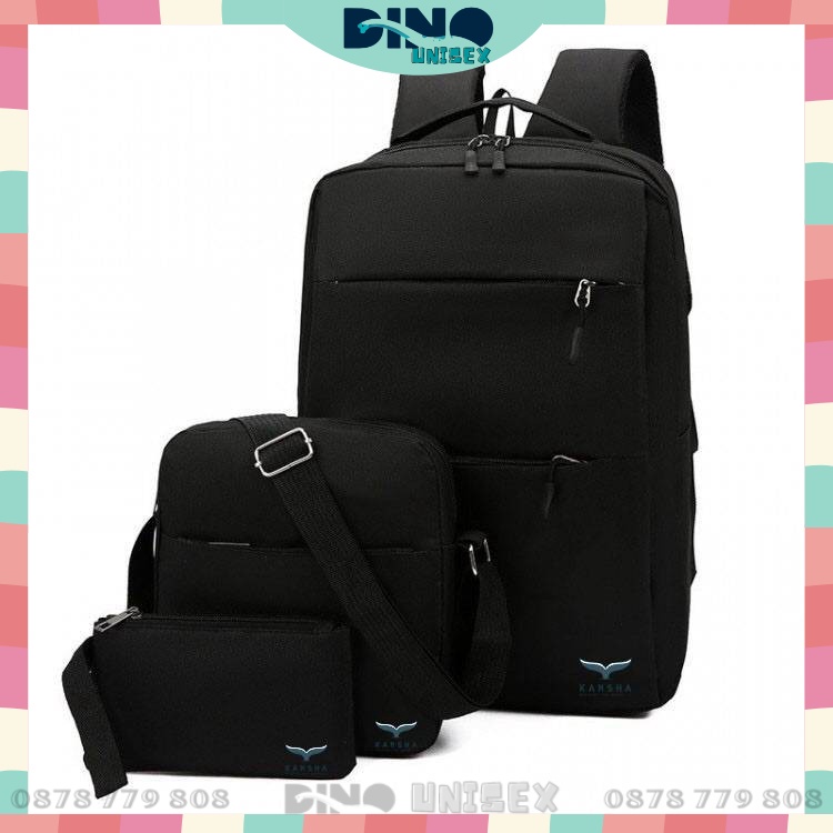 Combo Balo Đi Học Thời Trang - Balo Nam Nữ Đựng Laptop 15.6in