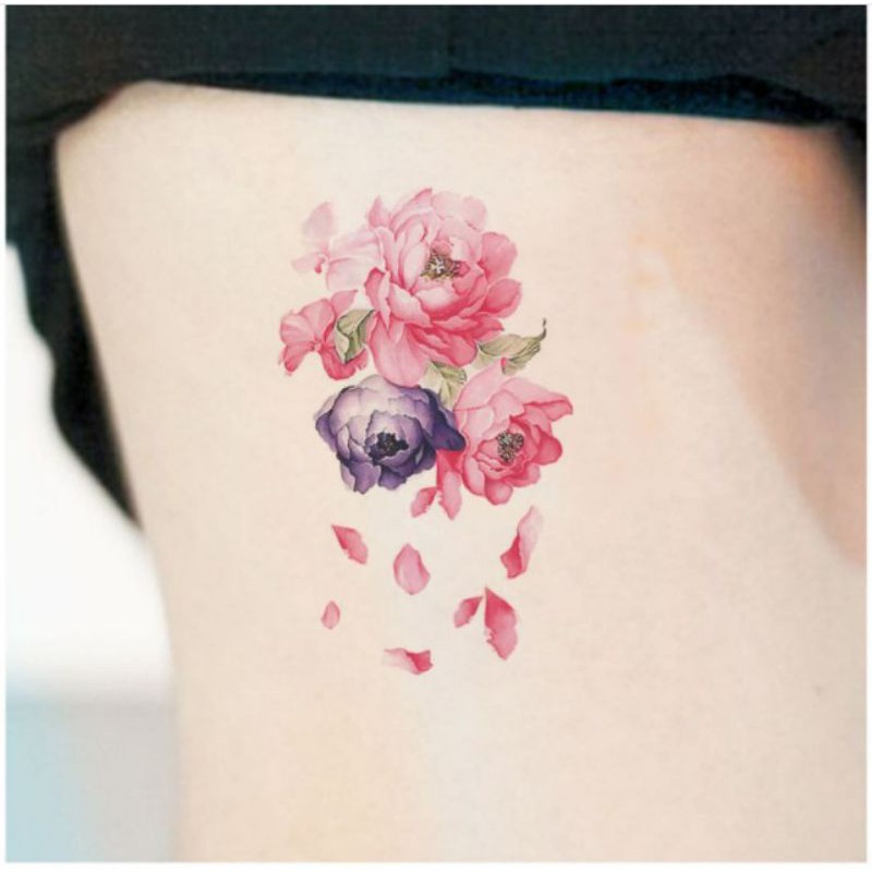 Hình xăm hoa xinh đẹp a19. Tatoo dán tạm thời size 10×6cm