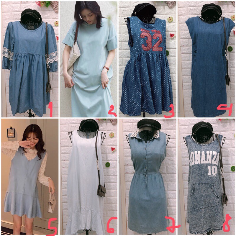 Đầm denim bò trending dưới 55 kg