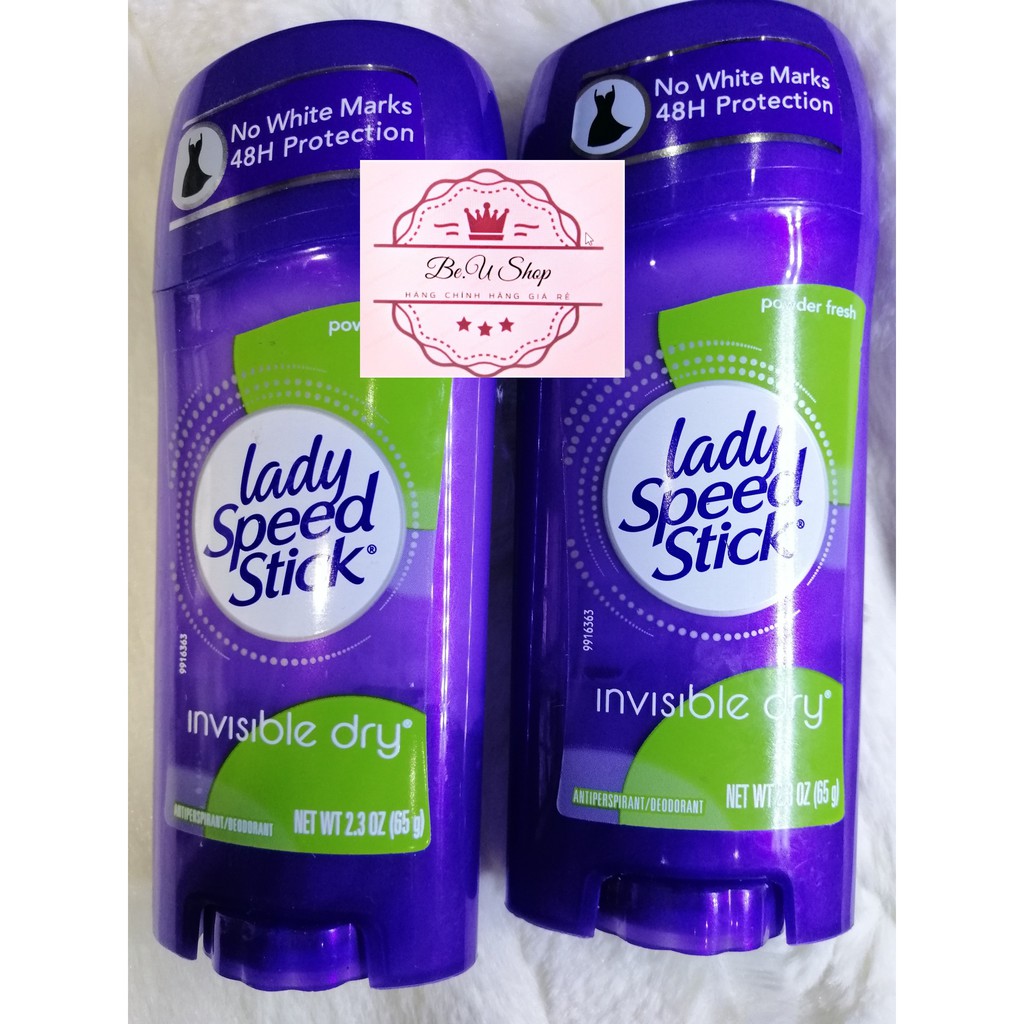 {Cam Kết Chính Hãng} Lăn khử mùi Lady Speed Stick Invisible Dry 65g - 2.3 oz