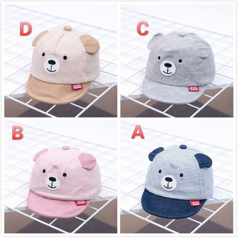 Mũ lưỡi trai họa tiết sọc hình gấu dễ thương thời trang cho bé