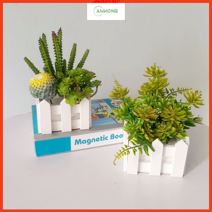 Chậu cây giả cây xương rồng để bàn, kệ tủ, làm quà tặng cho bạn bè độc đáo Anhome XR-02