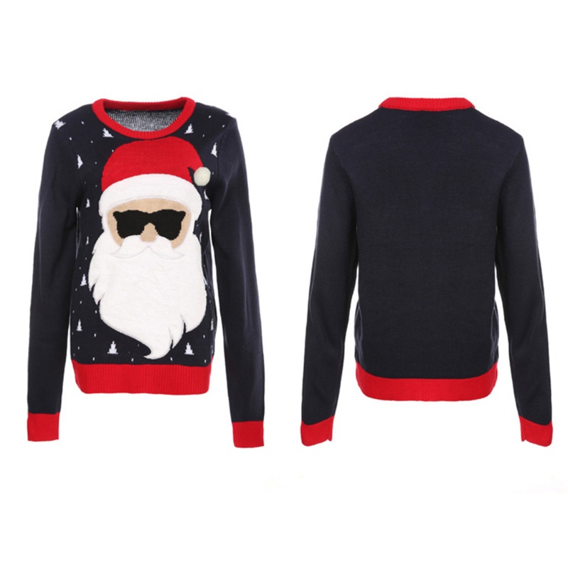 Xiangbao Áo Sweater Dệt Kim Chui Đầu Hình Ông Già Noel Xấu Xí Cho Nữ