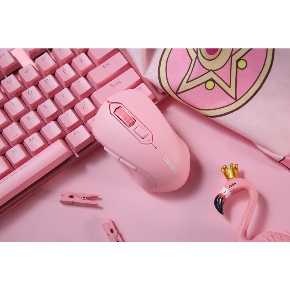 Chuột máy tính không dây DARE-U LM115G Black-Pink