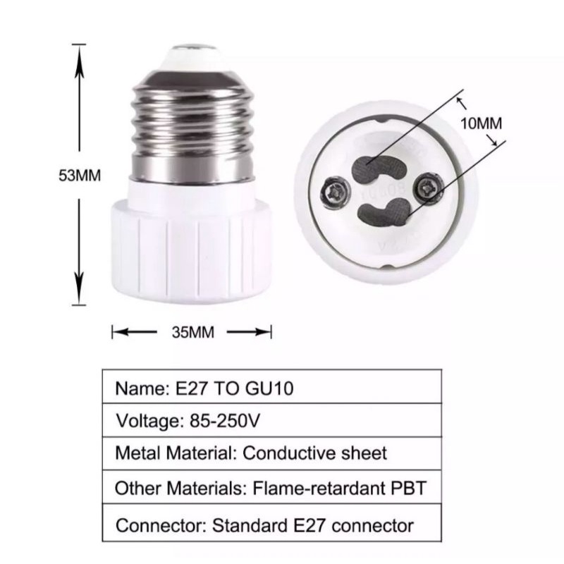 Combo 5 Bộ Chuyển Đổi E27 Sang Gu10. Phụ Kiện Chuyên Dụng Cho Đèn Chiếu Điểm.