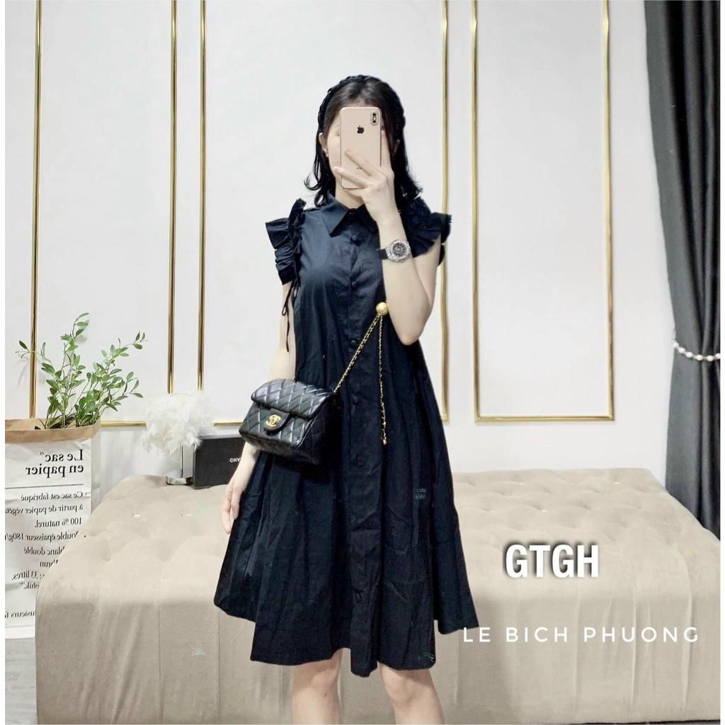 Váy Bầu Công Sở Đầm Bầu Dáng Suông Cổ sơ mi Freesize từ 43-70kg