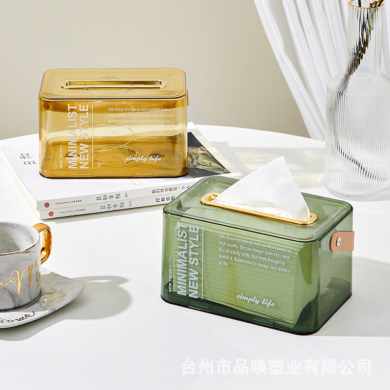 Hộp Đựng Khăn Giấy Trong Suốt Có Lò Xo Và Tay Cầm Tiện Dụng Trang Trí Nhà Cửa / Văn Phòng Giá Đ