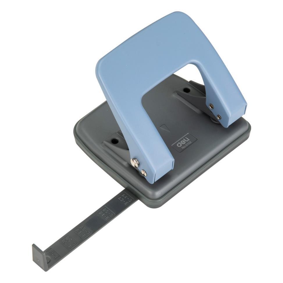 Máy đục lỗ 20 tờ Deli, Xanh dương, ghi xám - 1 cái E0102