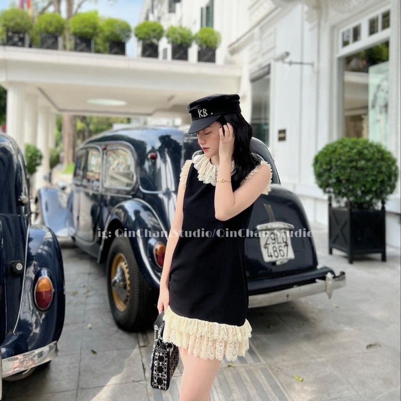 Váy cổ ren tiểu thư