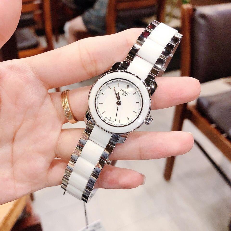 Đồng hồ nữ Tissot T-Trend T064.210.22.011.00  - Máy Quartz Pin Thụy Sĩ - Dây đá Ceramic