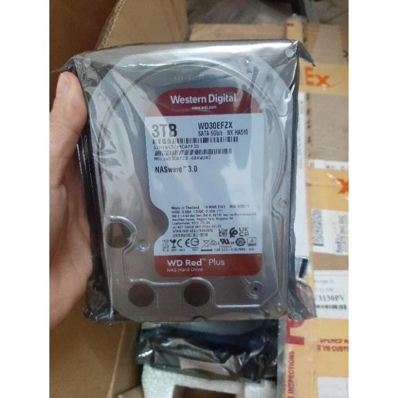 Ổ Cứng HDD 3TB 4TB NAS Western Digital Red™ PLUS128MB 5400RPM 3.5inch SATA3  Bảo hành 36 tháng