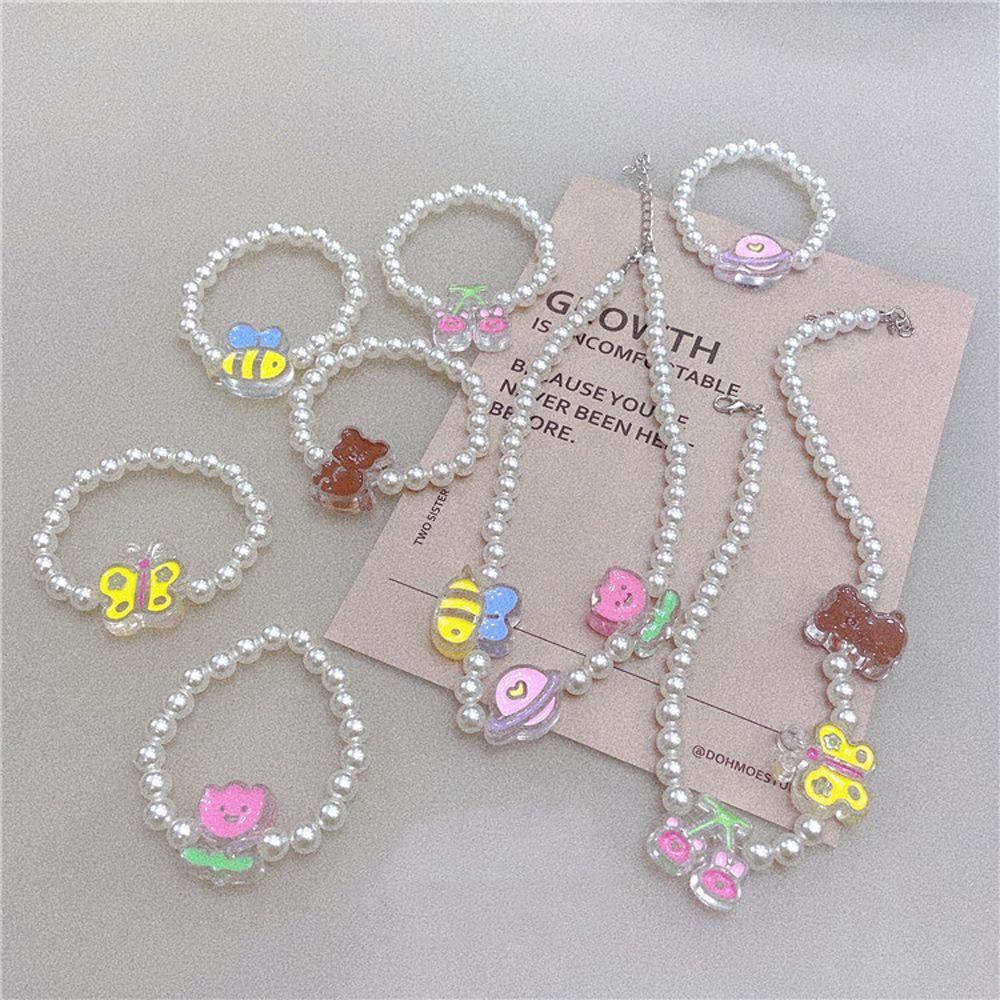BACK2LIFE Vòng Cổ Choker Co Giãn Mặt Gấu Hoạt Hình Phong Cách Hàn Quốc Cho Nữ