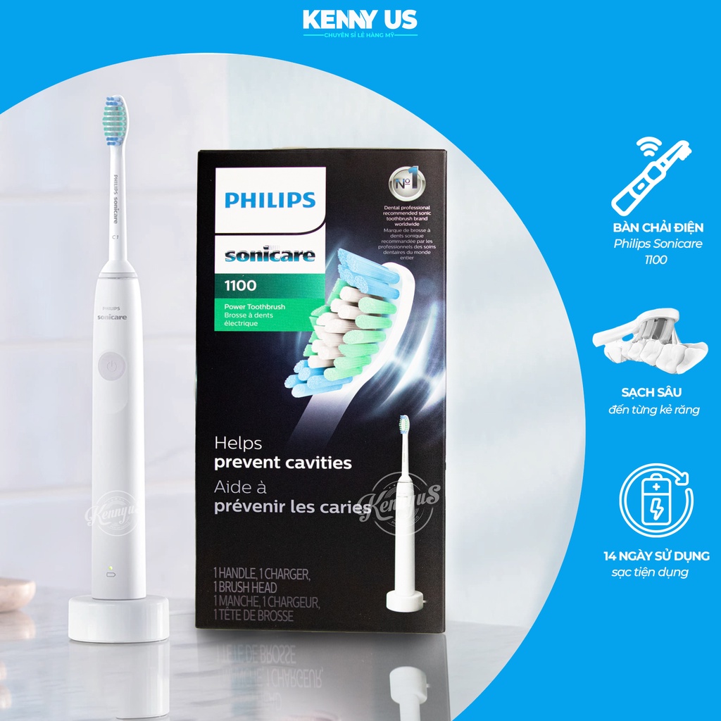 Bàn Chải Đánh Răng Điện Philips Sonicare 1100 HX3641 Chính Hãng Bay Mảng Bám Kẻ Răng Hiệu Quả - Kennyus.vn