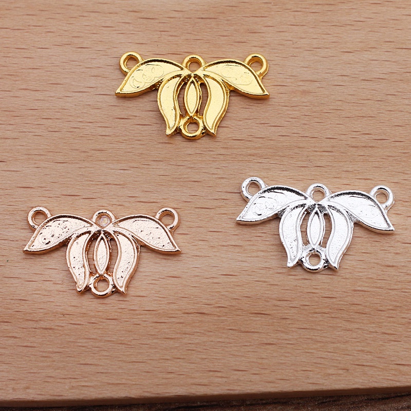 1 phiến treo họa tiết hoa sen 13*23mm - nguyên liệu làm trâm, làm trang sức