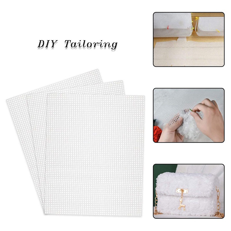 Bộ 10 Tấm Lưới Nhựa Acrylic 19.6x13 Inch Dùng Thêu Tranh Thủ Công