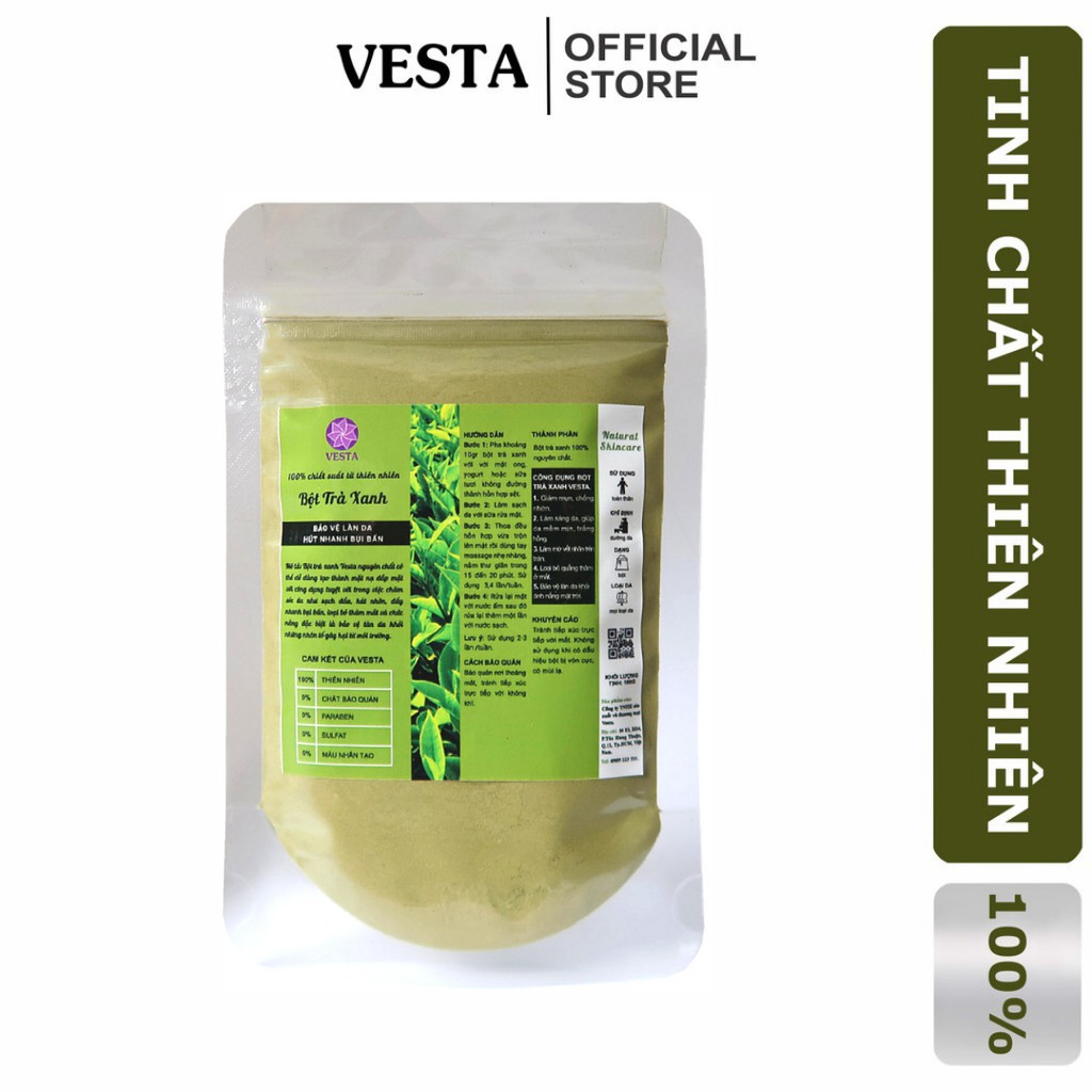 Bột Trà Xanh - 𝑭𝒓𝒆𝒆𝒔𝒉𝒊𝒑 - Bột Matcha Trà Xanh Nguyên Chất Vesta 100gr | BigBuy360 - bigbuy360.vn