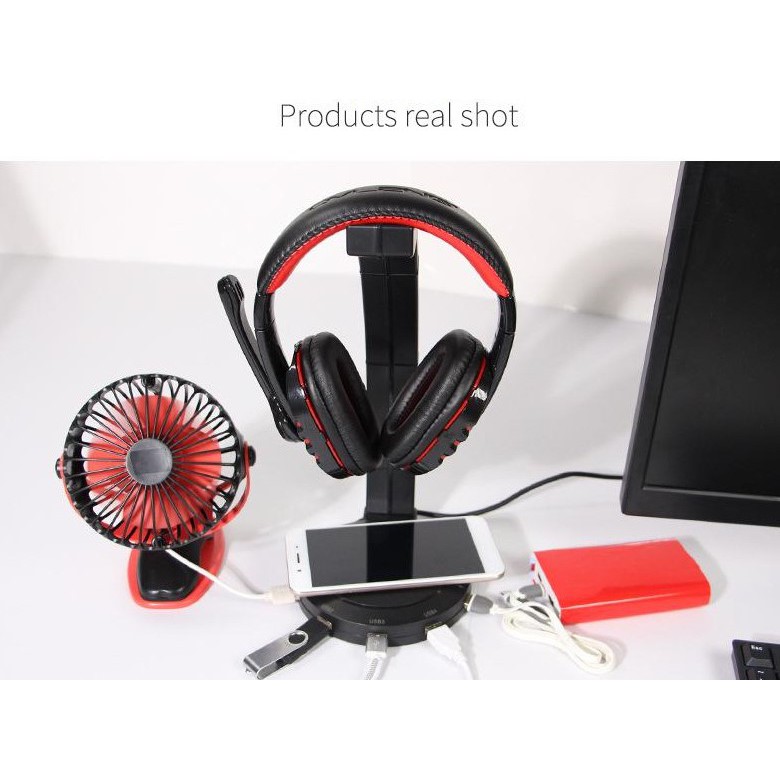 Giá treo tay nghe đa năng 4 cổng USB 3.0+sạc không dây IOS/Androi+ cổng sạc điện thoại nhanh. | BigBuy360 - bigbuy360.vn