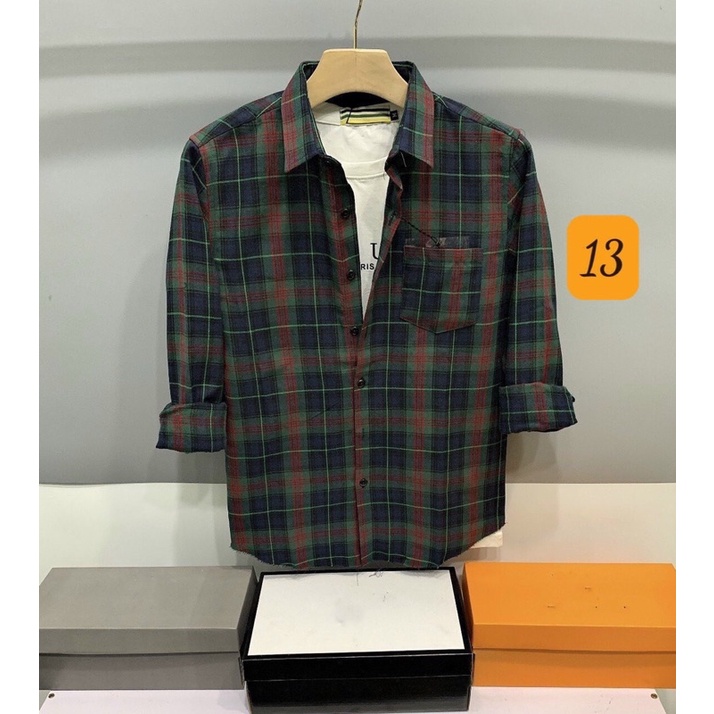 💥Áo sơ mi nam dài tay ❤️FREESHIP❤️ áo sơ mi kiểu hàn quốc kẻ sọc caro