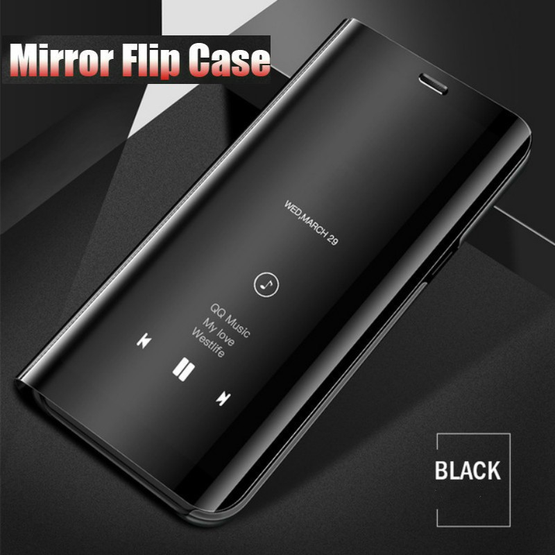 Hsm Fashion Cover Xiaomi Redmi 5 Plus Go Note 4 4x 3 Case Clear View Electroplate Mirror Flip Stand Cover