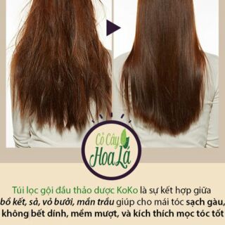 Túi lọc gội đầu thiên nhiên 100%.phục hồi tóc hết khô, sơ, chẻ ngọt.Trả lại cho mái tóc vẻ bồng bềnh mềm mại .