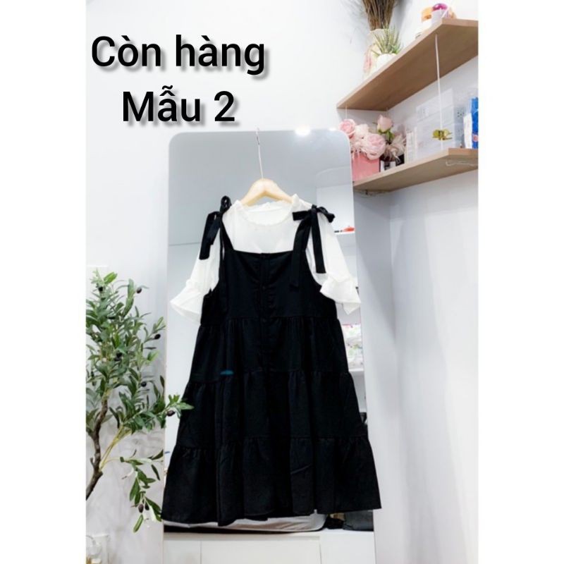 Sét yếm sơ mi trắng🍓 Yếm Babydoll Tầng Vintage Dễ Thương Oneboutique | BigBuy360 - bigbuy360.vn