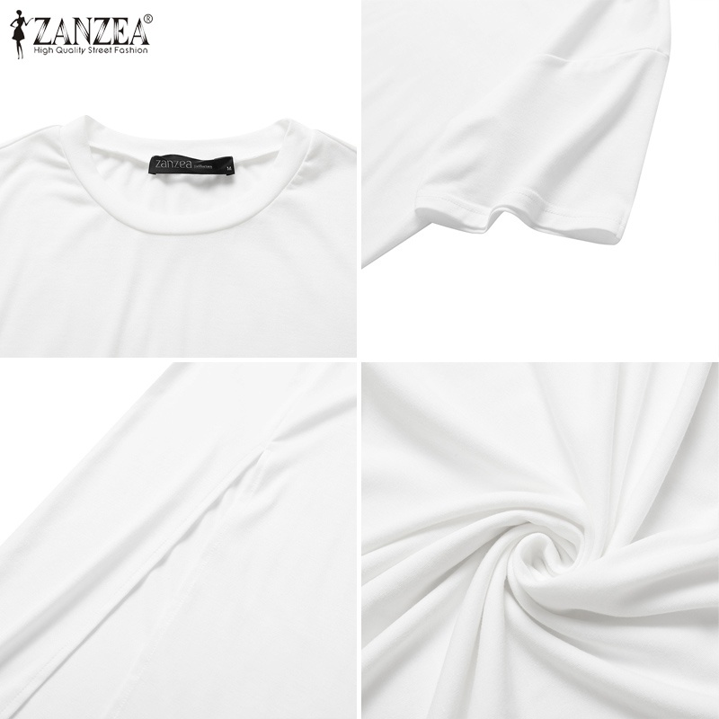 Set đồ 2 mảnh Zanzea gồm áo thun tay ngắn cổ tròn kèm quần dài lưng thun thời trang cá tính cho nữ