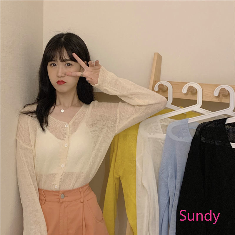 Áo Khoác Cardigan Mỏng Cổ Chữ V Chống Nắng Cho Nữ | BigBuy360 - bigbuy360.vn