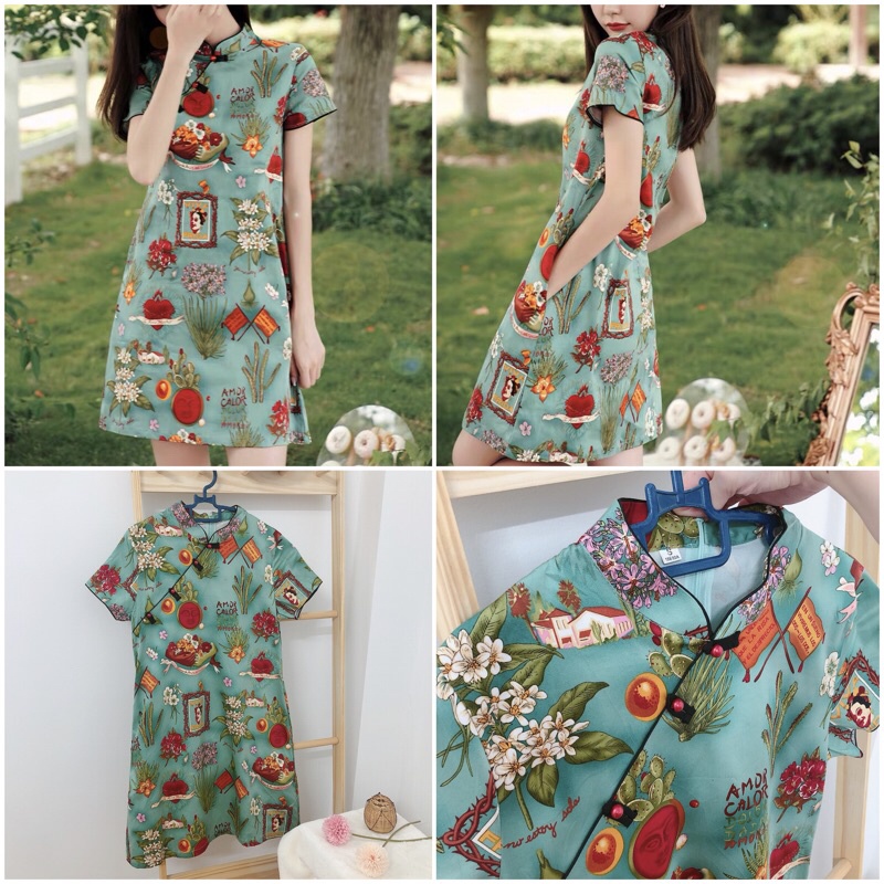 Sườn xám kỳ bào Trung Hoa 2hand có BIG SIZE