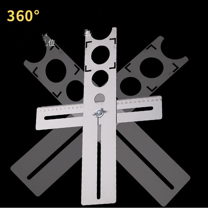 Thước định vị lỗ khoét gạch ốp lát  làm bằng inox 201 chuyên dụng trong thi công- thước đánh dấu vị trí