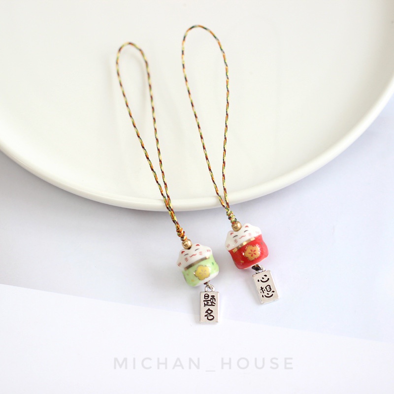 Móc khóa mèo thần tài Neko dễ thương nhiều màu