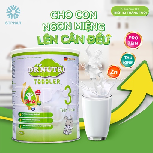 Sữa bột phát triển chiều cao Dr Nutri Toddled 900g stphar