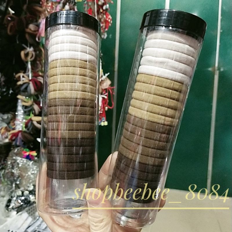Set 20 dây buộc tóc cột tóc đơn giản KÈM ống đựng