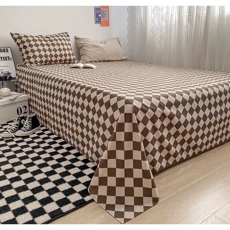 Set Ga Gối Lẻ Đũi Hoạt Tính Hoạ Tiết Ô Vuông Bàn Cờ (shinbedding)