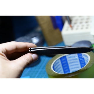 Dây đồng hồ handmade Da epsom xám sẫm