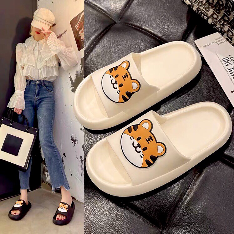 Dép quai ngang nữ Hàn Quốc hình Hổ TIGER Form Nhỏ mềm êm mẫu mới 2022