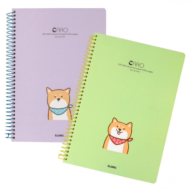 Sổ lò xo đơn Caro (6 x 6) mm A4, giấy 100gsm không lem, viết Bullet Journal - 200 trang; MS 590