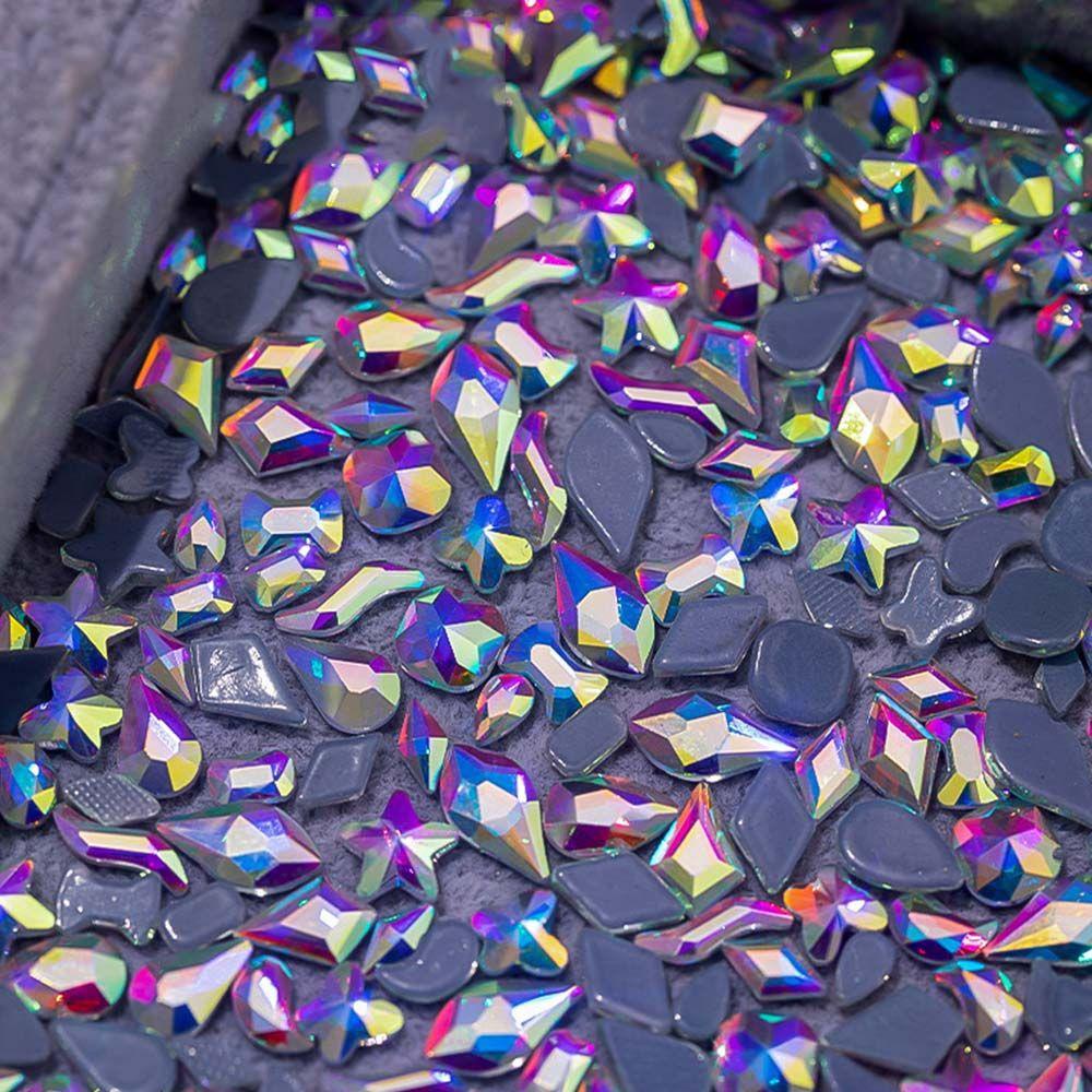 Móng Tay Bất Đối Xứng|Bộ Phụ Kiện Trang Trí Móng Tay 3D Nhiều Màu Thời Trang Charms