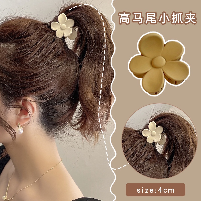 Kẹp Tóc Đuôi Ngựa Cỡ Nhỏ Bằng Kim Loại Màu Đen Phong Cách Hàn Quốc Thời Trang Cho Nữ