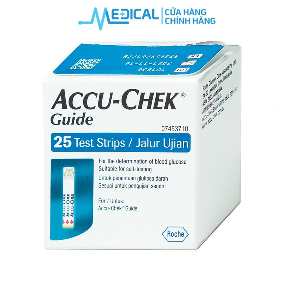Que thử đường huyết Accu-Chek Guide "Hộp 25 que " date xa - MEDICAL