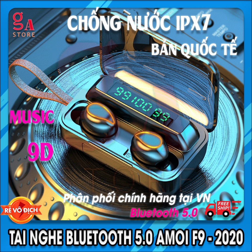 [BẢN QUỐC TẾ] Tai Nghe Bluetooth Amoi F9-2020 -Tiếng anh- BLT 5.0 - Freeship, Chống nước IP7, chống ồn, có DAC Siêu BASS